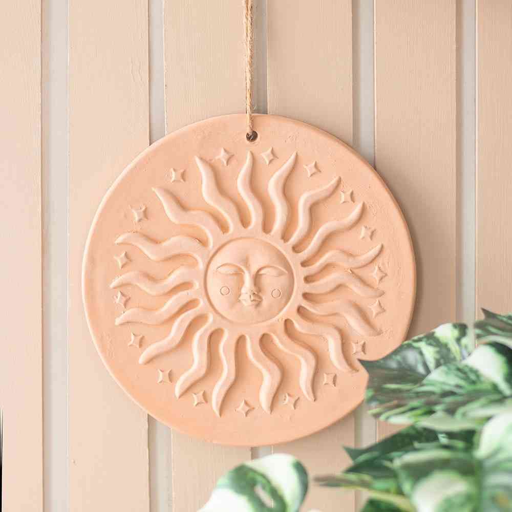 Something Different - Terracotta Sun Plaque Muurdecoratie - Multicolours